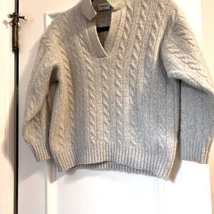 Aritzia Sunday Best Gray Cable Knit Sweater Size 2XS